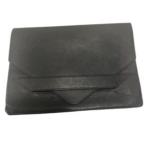 & Other Stories Black Leather Envelope Classic Minimalist Clutch